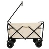 CAVINAS Park Garden Folding Utility Wagon Cart, All-Terrain Shopping Cart, Wagon for Camping, Shopping - 3 of 4