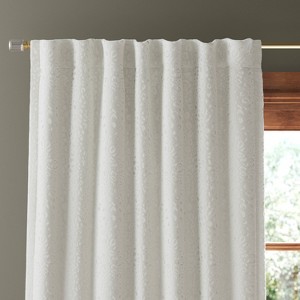 Blackout Embossed Velvet Curtain Panel Ivory - Threshold™ - 1 of 4