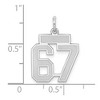 Black Bow Jewelry 14k White Gold, Jersey Collection, Small Number 67 Pendant - 4 of 4
