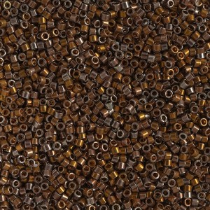 John Bead Miyuki Delica 11/0 Round Beads (3.3g) 24kt Plated Dark Gold Red AB DB0506 - 1 of 1