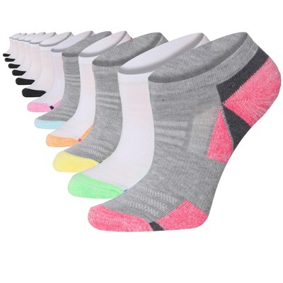 Tipi Toe Women's 12-Pairs Vibrant Monochrome Gray White Athletic Sports Performance Low Cut Socks