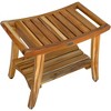 24" Harmony ED950 Wide Teak Shower Bench with Handles - EcoDecors: Bathroom Bench, 250lb Capacity - 2 of 4