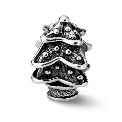 Black Bow Jewelry Sterling Silver Christmas Tree with Lights Bead Charm