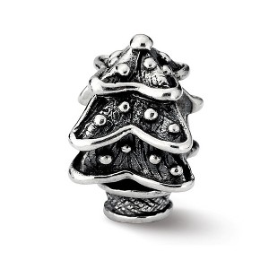 Black Bow Jewelry Sterling Silver Christmas Tree with Lights Bead Charm - 1 of 4