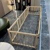 LAOTIES Folding Wooden Freestanding Dog Gate,8 Panel Indoor Pet Fence for Doorways,Stairs And Hallways,Step Over Dog Barrier - 3 of 4