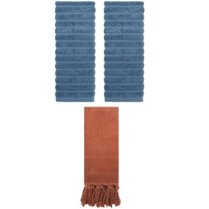 REGALWOVEN 3 Packs Absorbent Soft Solid Cotton Bathroom Hand Towels 14" x 30" - 1 of 4