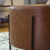 16" Modern Round Ottoman with Metal Base - WOVENBYRD - 3 of 4