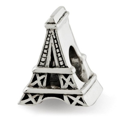 Black Bow Jewelry Eiffel Tower Bead Charm in Antiqued Sterling Silver