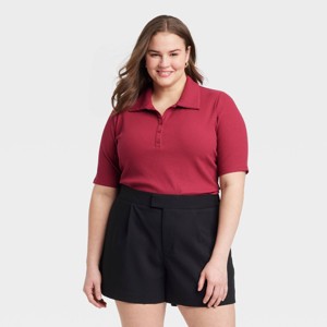 Women's Elbow Sleeve Polo Shirt - A New Day™ - 1 of 3