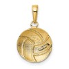 Black Bow Jewelry 14k Yellow Gold Polished Volleyball Pendant, 14mm (9/16 inch) - 3 of 4