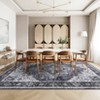 Vintage Floral Living Room Rugs Washable Ultra Thin Non Slip Bedroom Rug Retro Accent Large Carpet for Dining Office Stain Resistant - 3 of 4