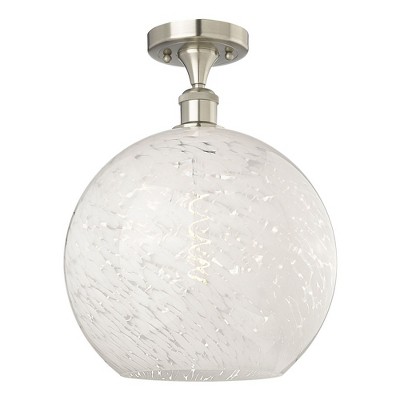 White Mouchette - 1 Light Semi-Flush Mount In Modern Style-14.75 Inches Tall and 12 Inches Wide