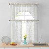 HLC.ME Joyce Semi Sheer Kitchen Swag Curtain Panels - Rod Pocket for Small Windows, Kitchen & Bathroom - Set of 2 - 3 of 4