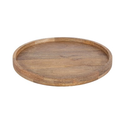 Kate and Laurel Halsey Round Lazy Susan Tray, 18x18, Natural