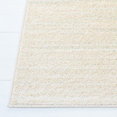 Green and Ivory Hand-knotted Synthetic 6' x 9' Area Rug