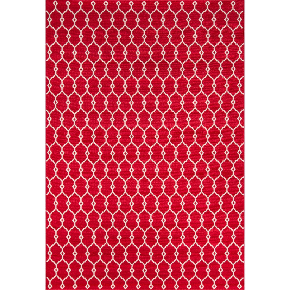 Indoor/Outdoor Fretwork Area Rug - Red (6'-7inx9'-6in)