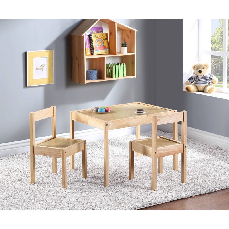 Olive &#38; Opie Della Solid Wood Kids&#39; Table and Chair Set - Natural - 3pc, 1 of 8