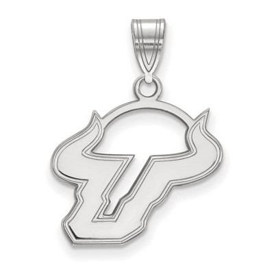 Black Bow Jewelry 14k White Gold South Florida Bulls NCAA Medium Pendant
