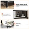 TV Stand, Rustic TV Stand with 2 Enclosed Storage Spaces and Open Compartment,Wooden TV Stand Table with Adjustable Legs, Media Entertainment Center - 4 of 4
