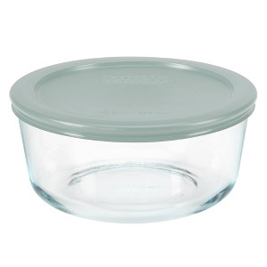 Pyrex 4pc 4c Round Glass Food Storage Container Set - 1 of 4
