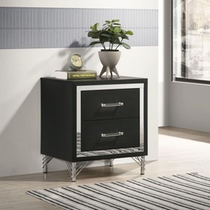 PAGED Nightstand Modern Side Table with 2 Storage Drawers and Gold Handles, Bedside Cabinet for Bedroom, Living Room - 1 of 4
