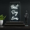 11.7" x 23.6" Best Day Ever Contemporary Glam Acrylic Box USB LED Neon - JONATHAN Y: Modern Decor, Integrated Bulb - 3 of 4