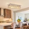 Ludomide Rectangle Chandelier, Modern K9 Crystal Raindrop Design, 6-Lights Flush Mount Ceiling Fixture, L31.5" x W10" x H10", Chrome - 3 of 4