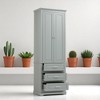 Tall Storage Cabinet with 3 Drawers and Adjustable Shelf, Freestanding MDF Cabinet with 2 Doors and Anti-Tip Device - 3 of 4