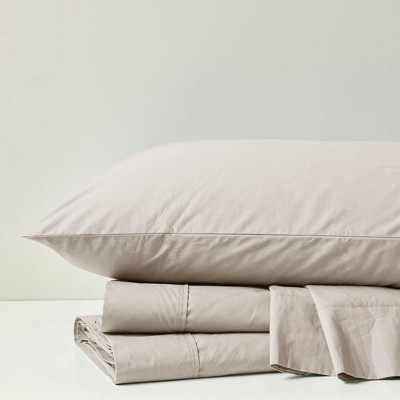 Full White Cotton Percale Sheet Set