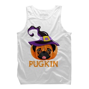 Men's Design By Humans Pugkin Pumpin Halloween By trantanphat95 Tank Top - 1 of 3