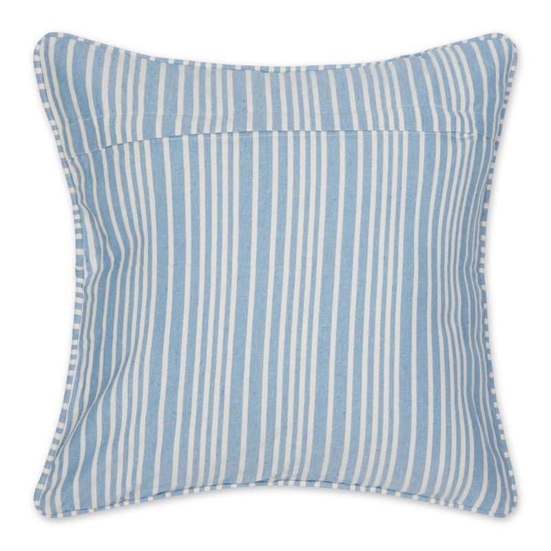 2pc 18&#34;x18&#34; Bright Chambray Striped Recycled Cotton Square Throw Cover Blue - Design Imports, 2 of 7