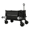 Gulches Collapsible Foldable Extended Wagon with Canopy - 480lbs Capacity, Heavy Duty Utility Cart with All-Terrain Wheels, Black with Mosquito Net - 2 of 4