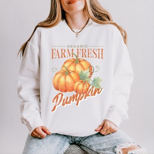 Simply Sage Market Farm Fresh Pumpkin Watercolor Lightweight Garment Dyed Sweatshirt - 1 of 4