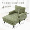 Modern Chenille Chaise Lounge Recliner, Oversized Single Sofa with Side Pockets for Living Room Bedroom-3irtyhousy - 4 of 4