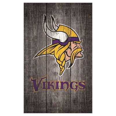 24 NFL Minnesota Vikings Round Distressed Sign
