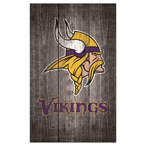 NFL Fan Creations Gray Distressed Wood Logo 11x19 in. Sign - 1 of 1