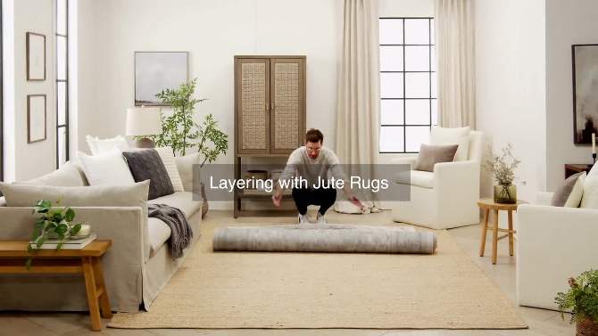 Nourison Farmhouse Handwoven Natural Jute Area Rug, 2 of 12, play video