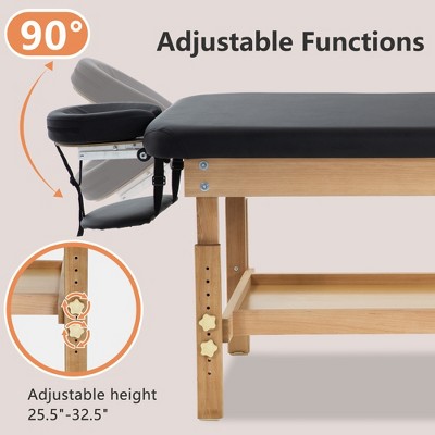 FDW Massage Table Spa Bed 74”L 28“W Height Adjustable Stationary Massage Table 1000 LBS lLoad-Bearing Heavy Duty Spa Bed Facial Cradle Salon Bed