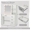 Costway Makeup Vanity Desk with Mirror and Lights Charging Station 3-Color LED Lights White/Black - 3 of 4