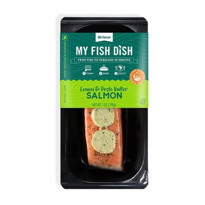 Bristol Seafood My Fish Dish Lemon &#38; Pesto Butter Atlantic Salmon - Frozen - 7oz