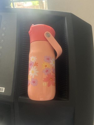 Zak Designs 14oz Recycled Stainless Steel Vacuum Insulated Kids' Water Bottle 'Flower Power