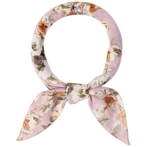Allegra K Women's Chiffon Floral Print Square Scarves Kerchief Neck Scarf Neckerchief - 1 of 4