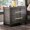 Vynxaria Transitional 1pc Nightstand - Gray, 2 Drawers (Felt-Lined Top + English Dovetail), Nickel Bar Pulls, Solid Wood/Wood Veneer - 4 of 4