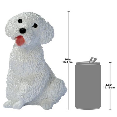White Resin Poodle Puppy Dog Figurine Statue