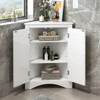 ALEXOUN Corner Bathroom Storage Cabinet with 2 Doors & Adjustable Shelves - Waterproof MDF Board, Space-Saving Design for Bathroom,Small Spaces - 2 of 4
