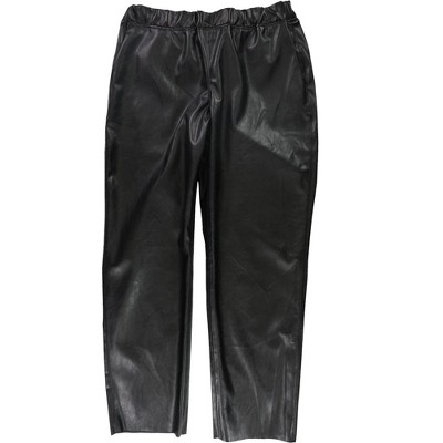 Alfani Womens Faux Leather Casual Trouser Pants