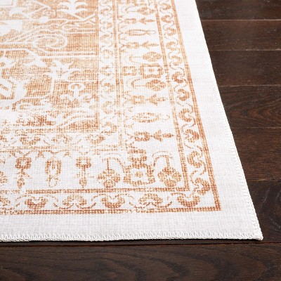 Arizona Beige and Gold 4' x 6' Machine Washable Area Rug