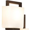 Possini Euro Design Modern Wall Light Sconces Set of 2 Bronze Hardwired 15 1/2" High 2-Light Fixture Square Opal Glass for Bedroom - 3 of 4