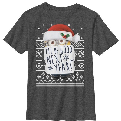 Boy's Despicable Me Christmas Good Minion T-Shirt