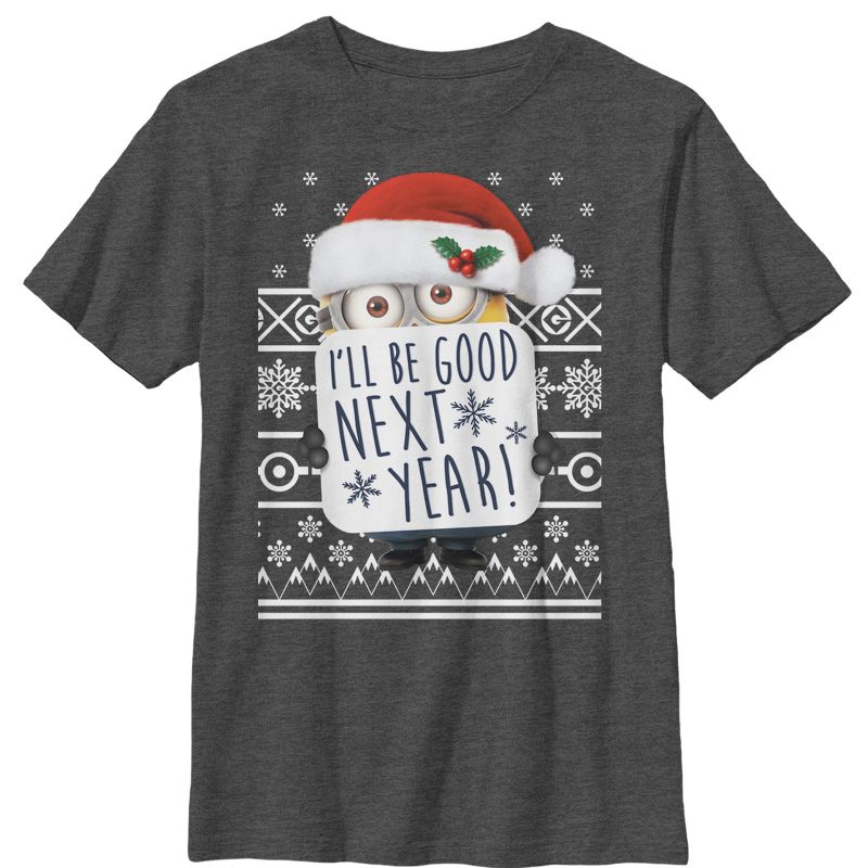 Boy's Despicable Me Christmas Good Minion T-Shirt, 1 of 5